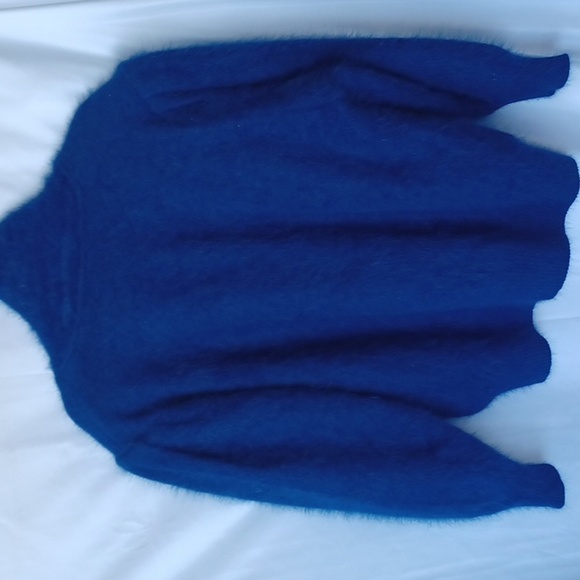 Celan of California cardigan fuzzy blazer, size L, Blue, lined - Picture 6 of 7